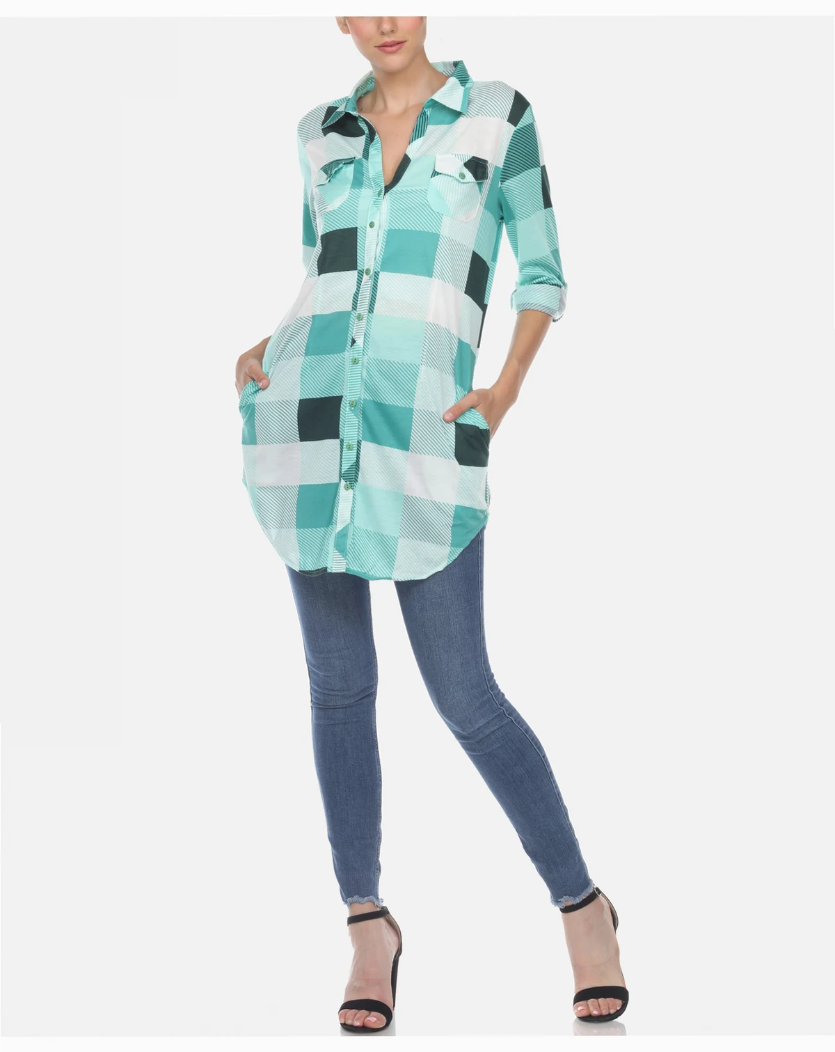 Women's Plaid Tunic Shirt
