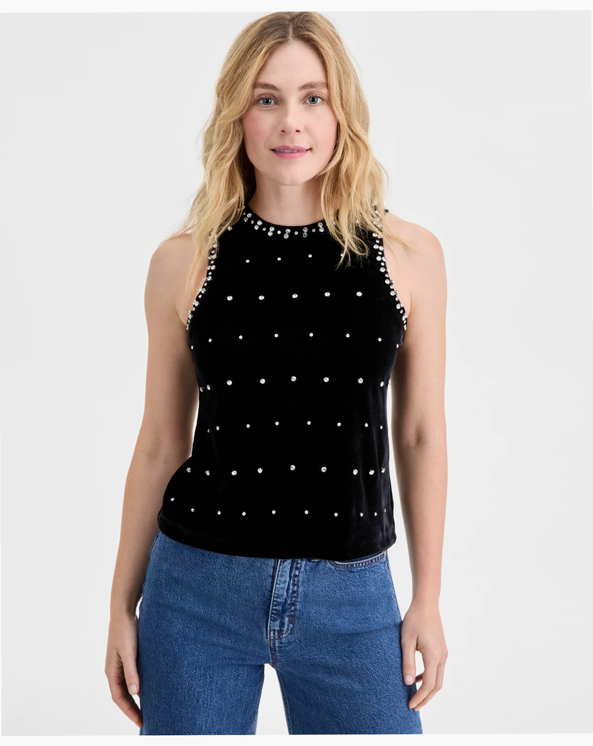 Women's Velvet Embellished Tank Top, Macy's Exclusive