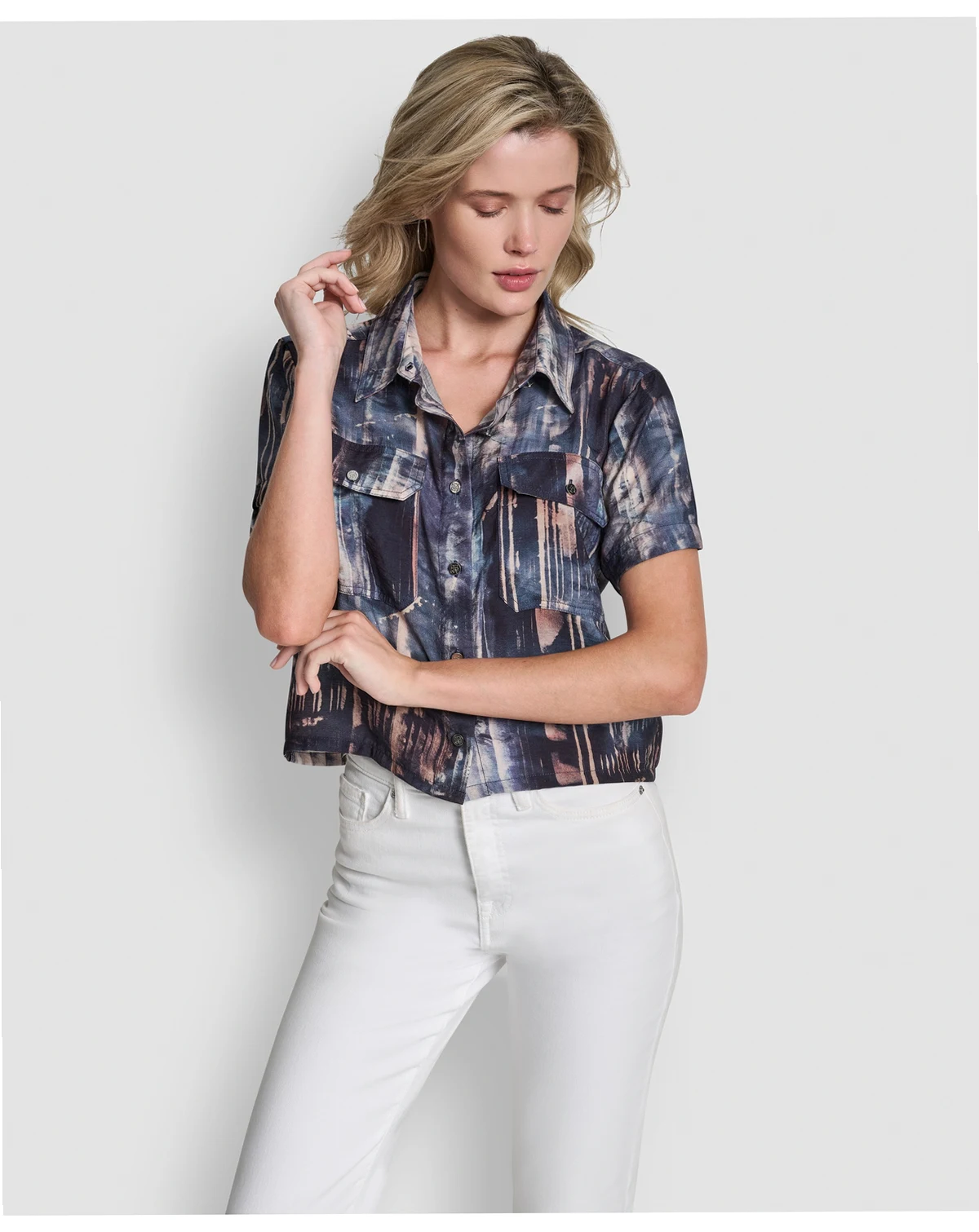 Women's Printed Camp Short Sleeve Shirt