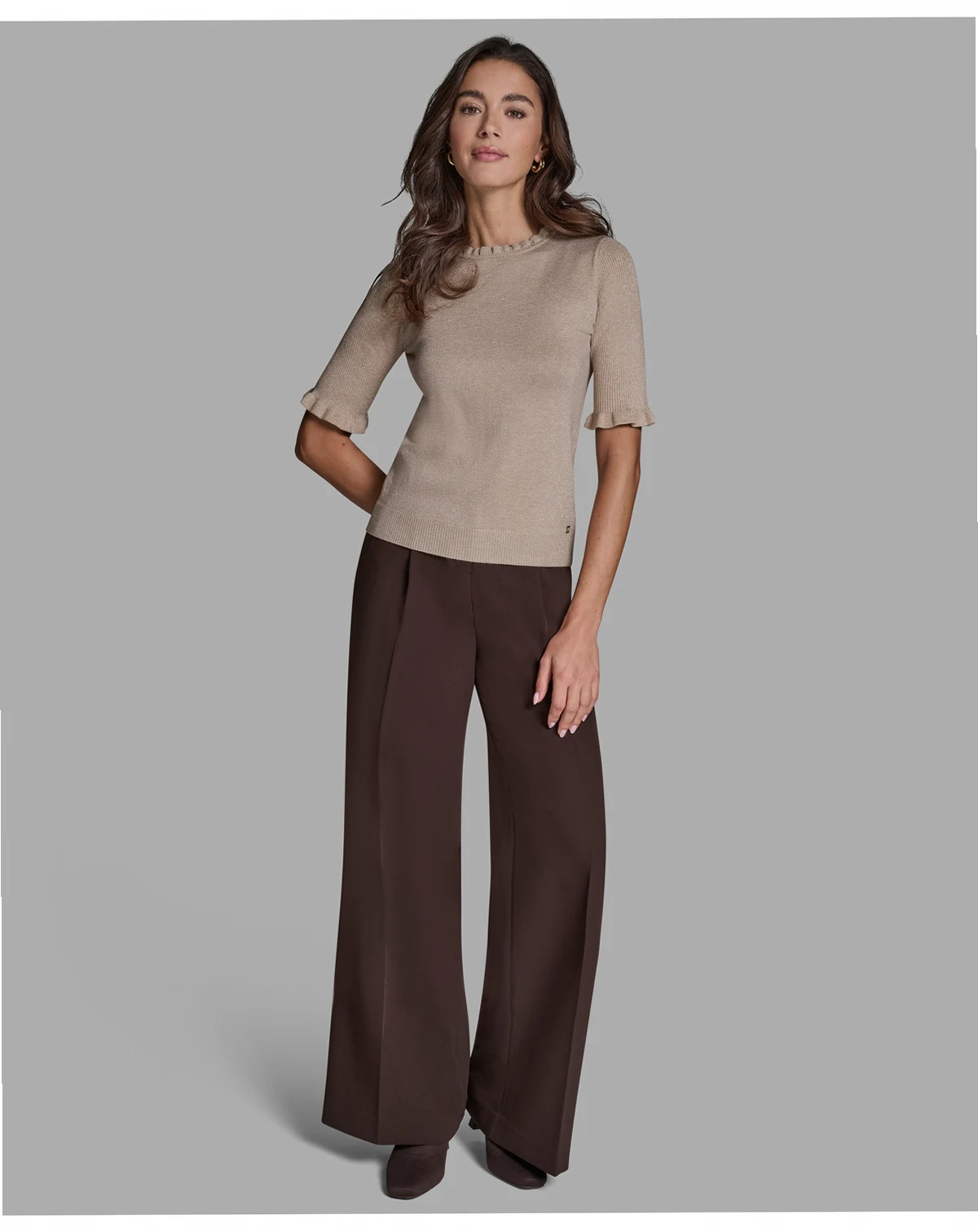 Women's Shiny Crewneck Sweater Top