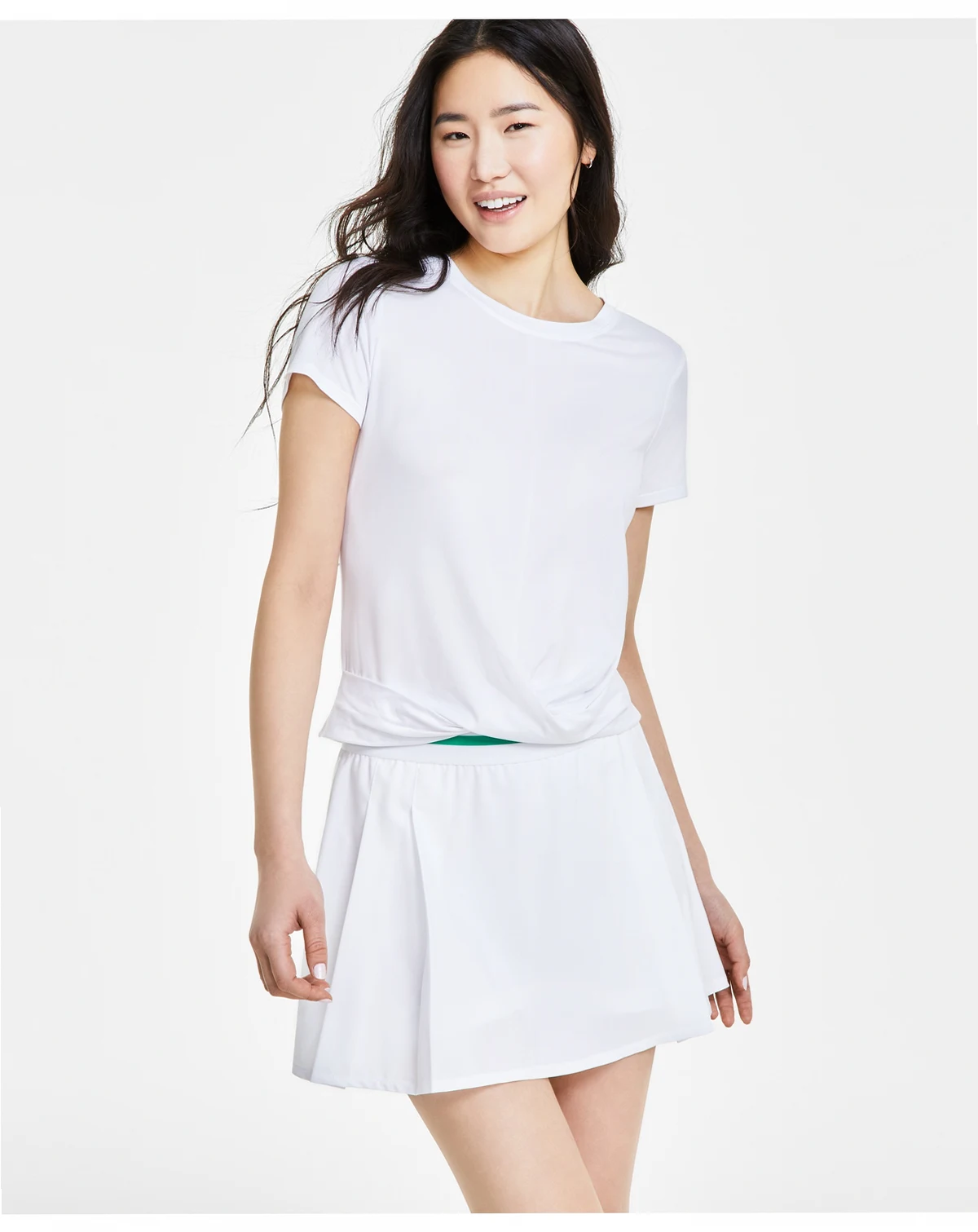 Women's Twist-Front Performance T-Shirt, Created for Macy's