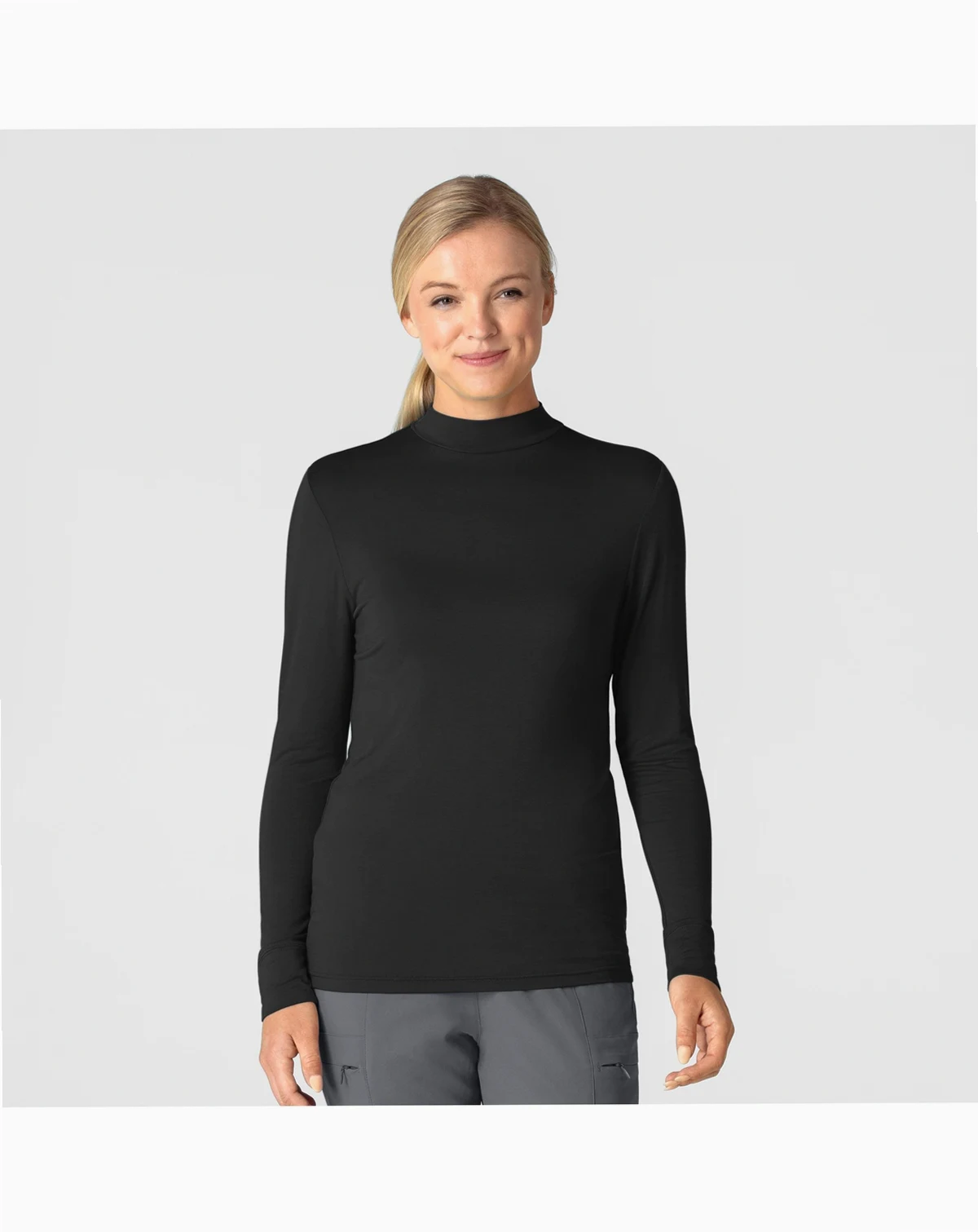 Layers Women’s Long Sleeve Mock Neck Silky Tee