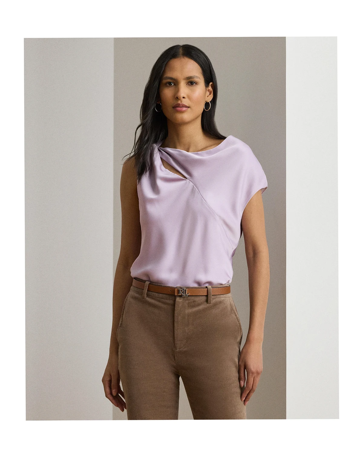 Women's Charmeuse Asymmetrical Blouse