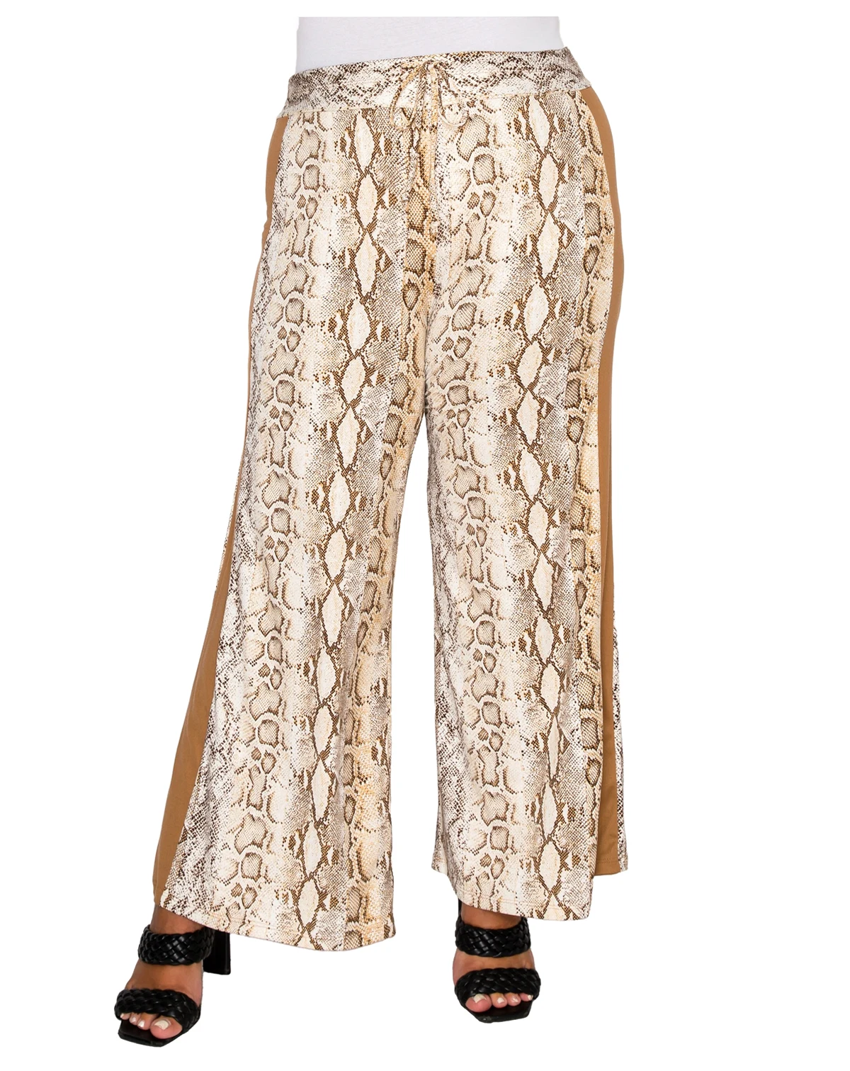 Plus Size Python Side Contrast Pants