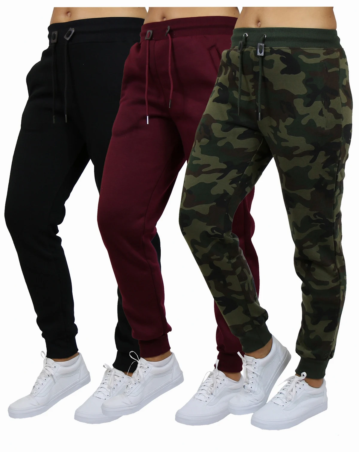 Women's Loose-Fit Fleece Jogger Sweatpants 3-Pack