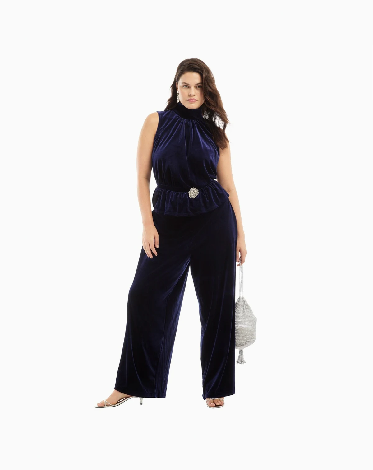Women's Velvet Wide-Leg Pants