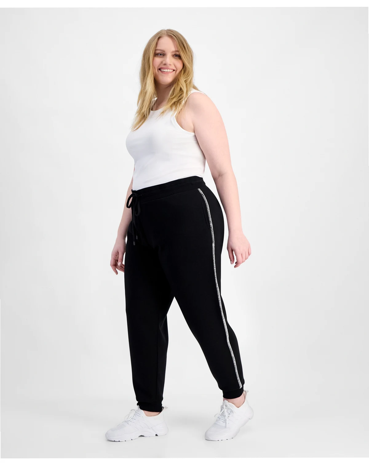Trendy Plus Size High Rise Drawstring Jogger Pants, Macy's Exclusive