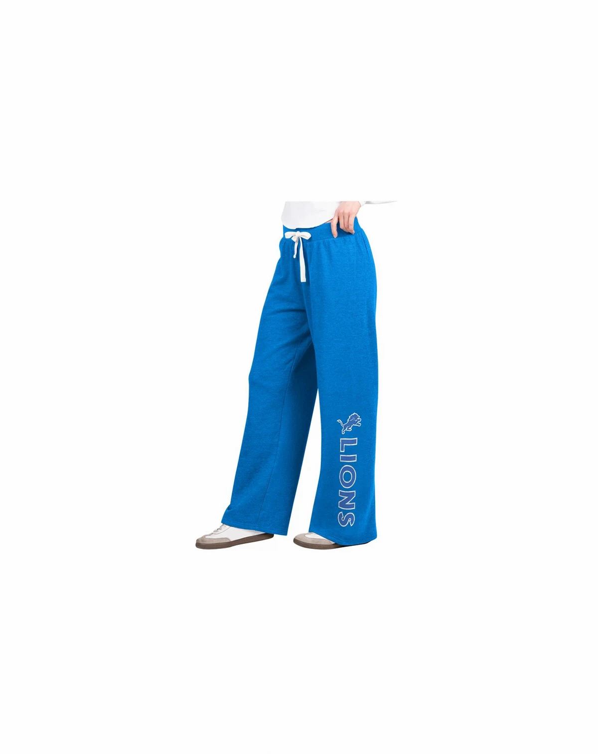 Women's Blue Detroit Lions Field Wide Leg Sweatpants