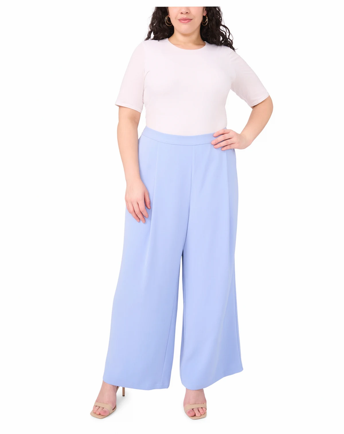 Plus Size Wide-Leg Elastic-Waist Pants