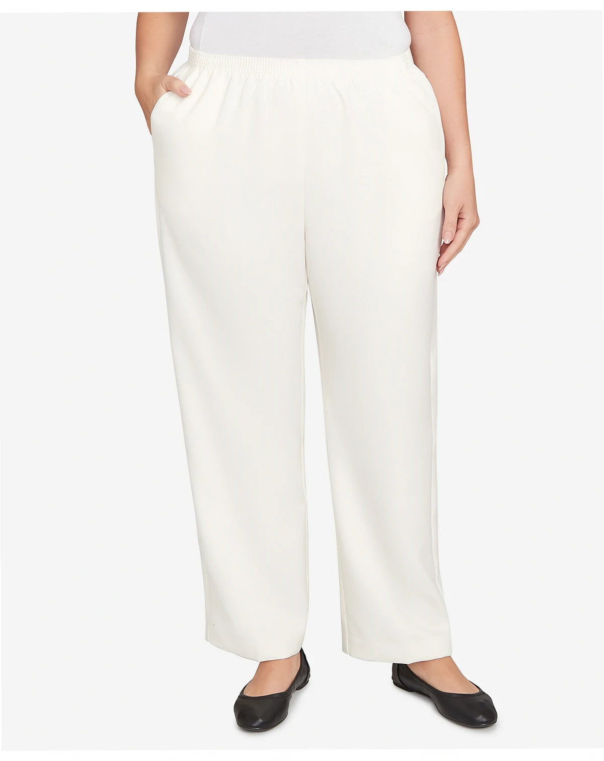Plus Size Classic Poly Accord Short Length Pants