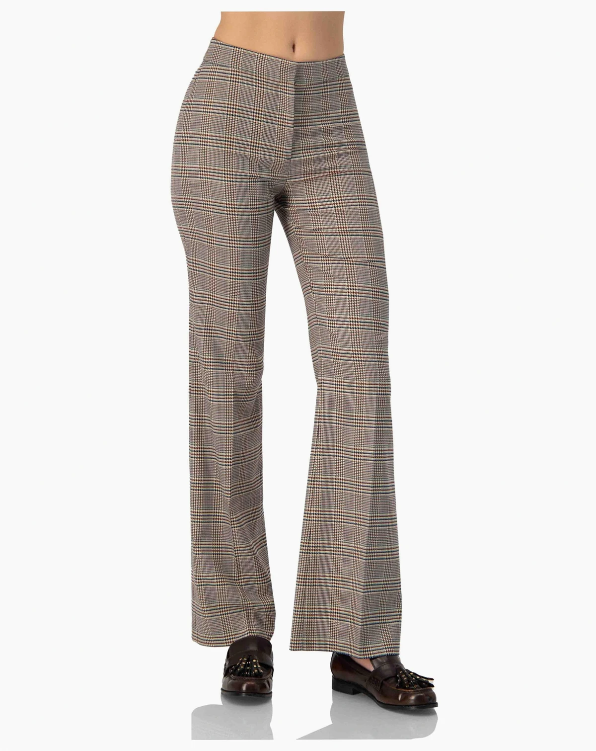 Women's Straight-Leg Prince Of Wales Trousers