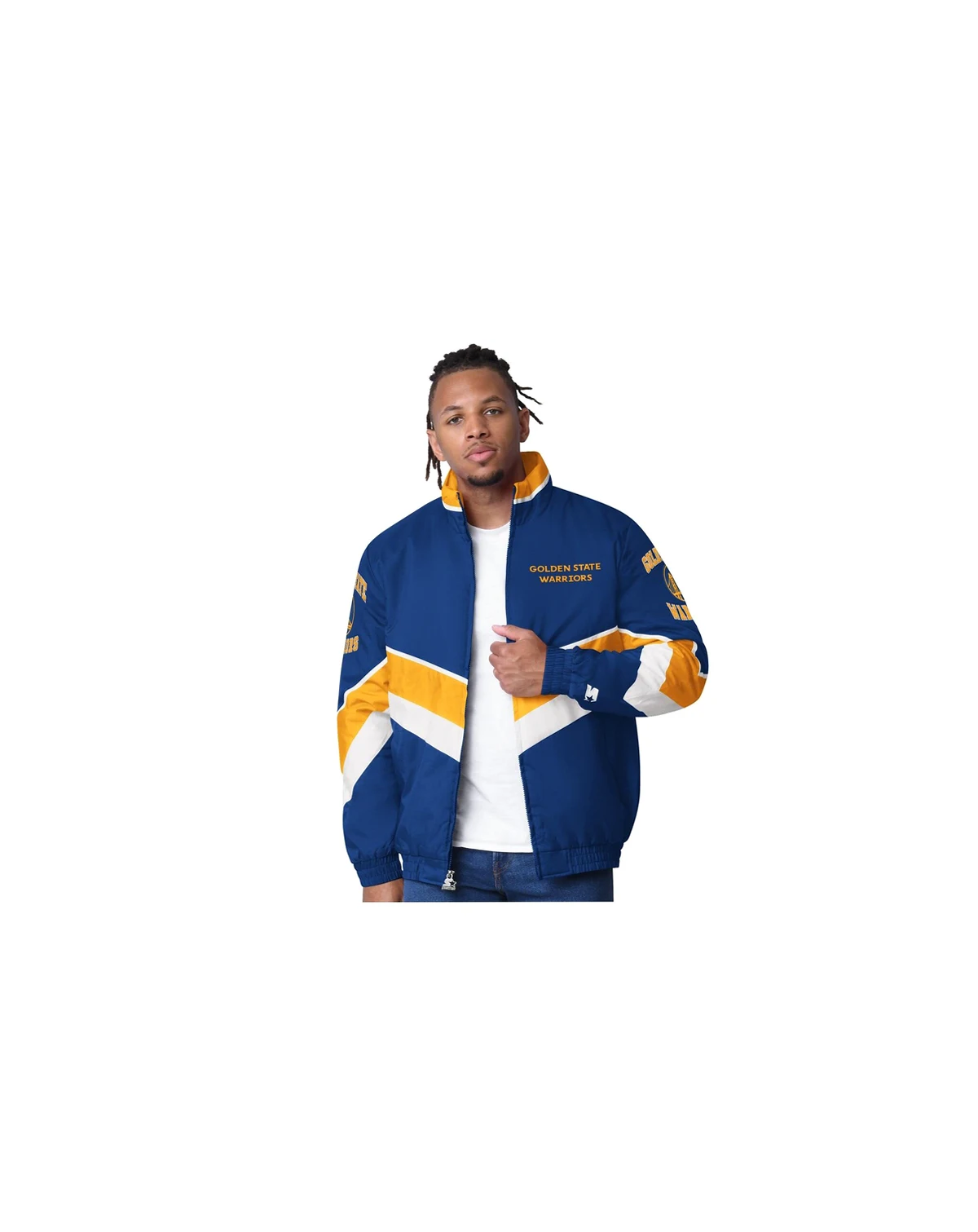 Men's Royal Golden State Warriors Captain Oxford Full-Zip Jacket