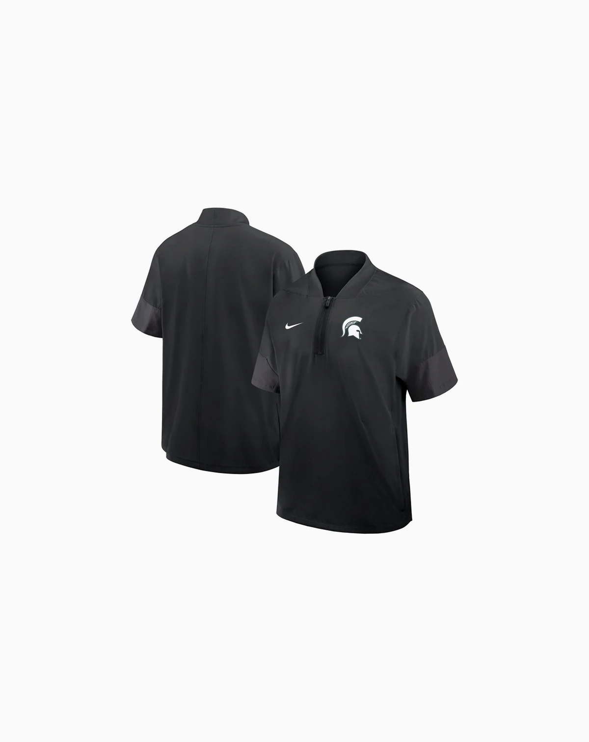 Men's Black Michigan State Spartans 2025 Sideline Coaches Lightweight Short Sleeve Jacket