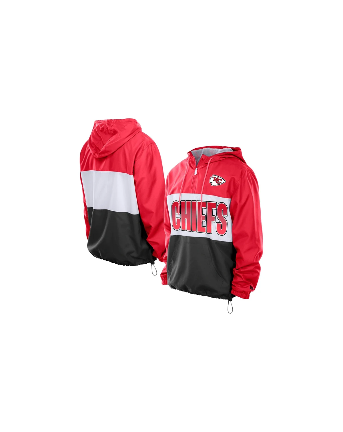 Men's Red Kansas City Chiefs Ripstop Quarter-Zip Hooded Windbreaker