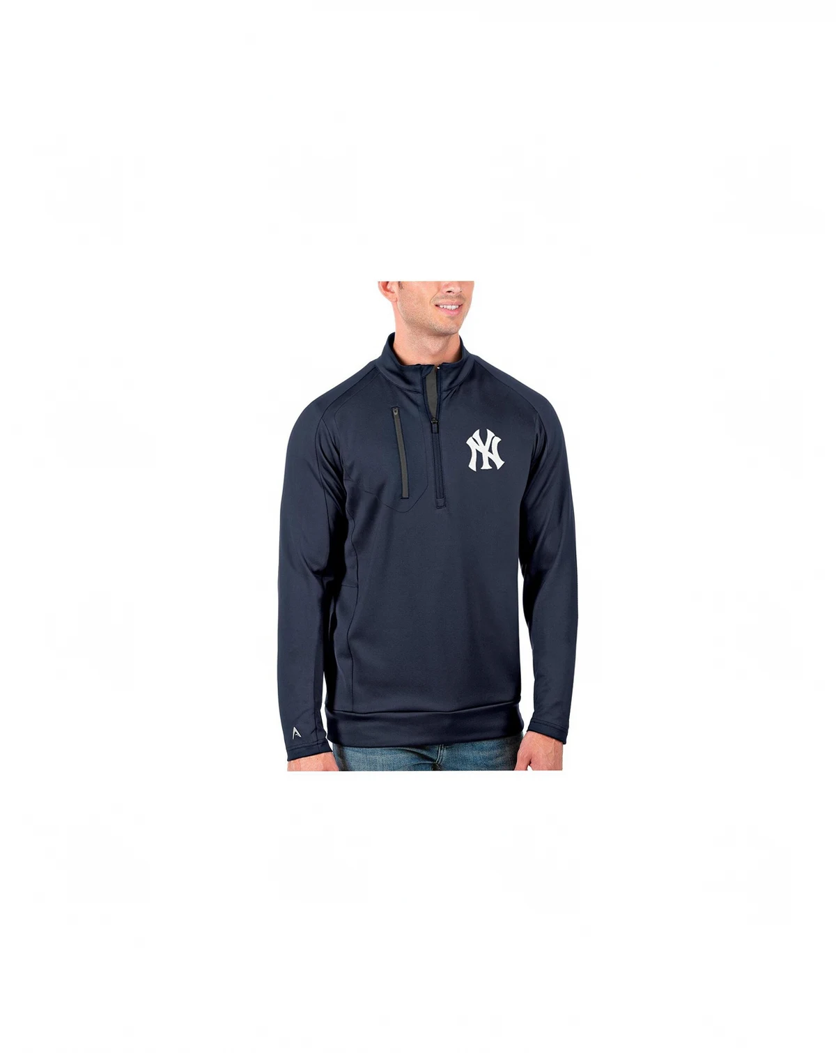 Men's Navy/Gray New York Yankees Generation Quarter-Zip Pullover Jacket