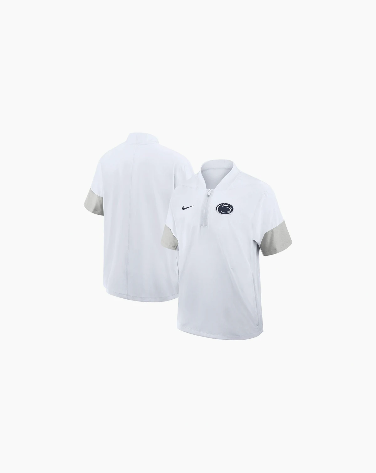 Men's White Penn State Nittany Lions 2025 Sideline Short Sleeve Quarter-Zip Coach Jacket