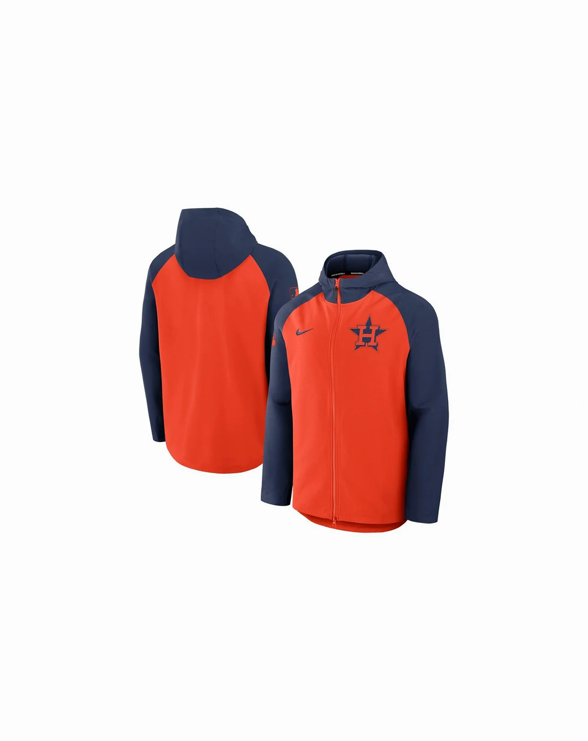 Men's Orange/Navy Houston Astros Authentic Collection Raglan Performance Full-Zip Jacket