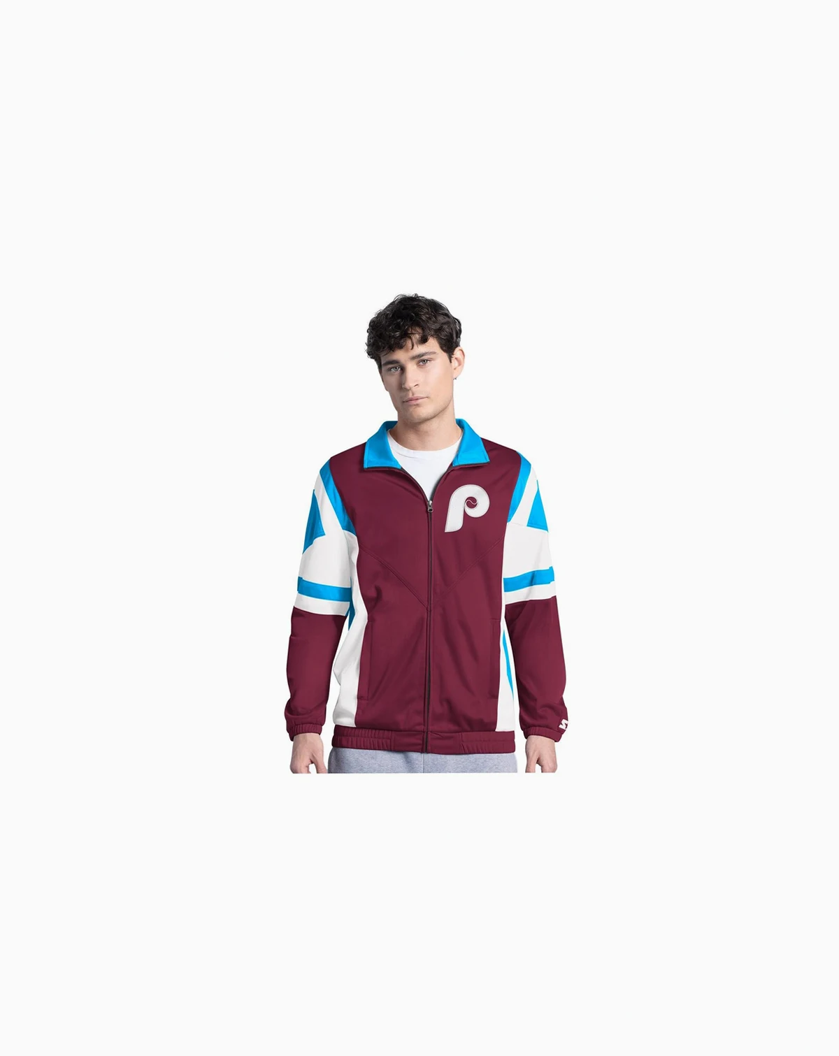 Men's Burgundy/Light Blue Philadelphia Phillies Contender Tricot Full-Zip Track Jacket