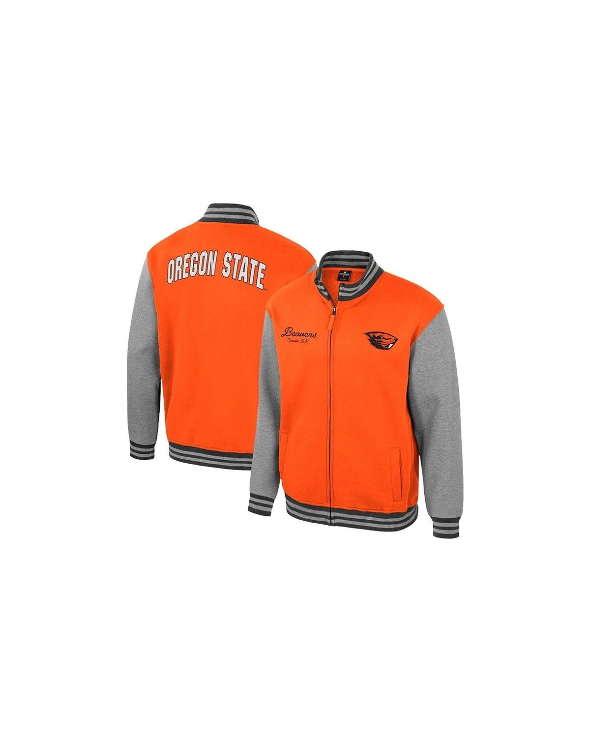 Men's Orange Oregon State Beavers Ambi-Turner Full-Zip Varsity Jacket