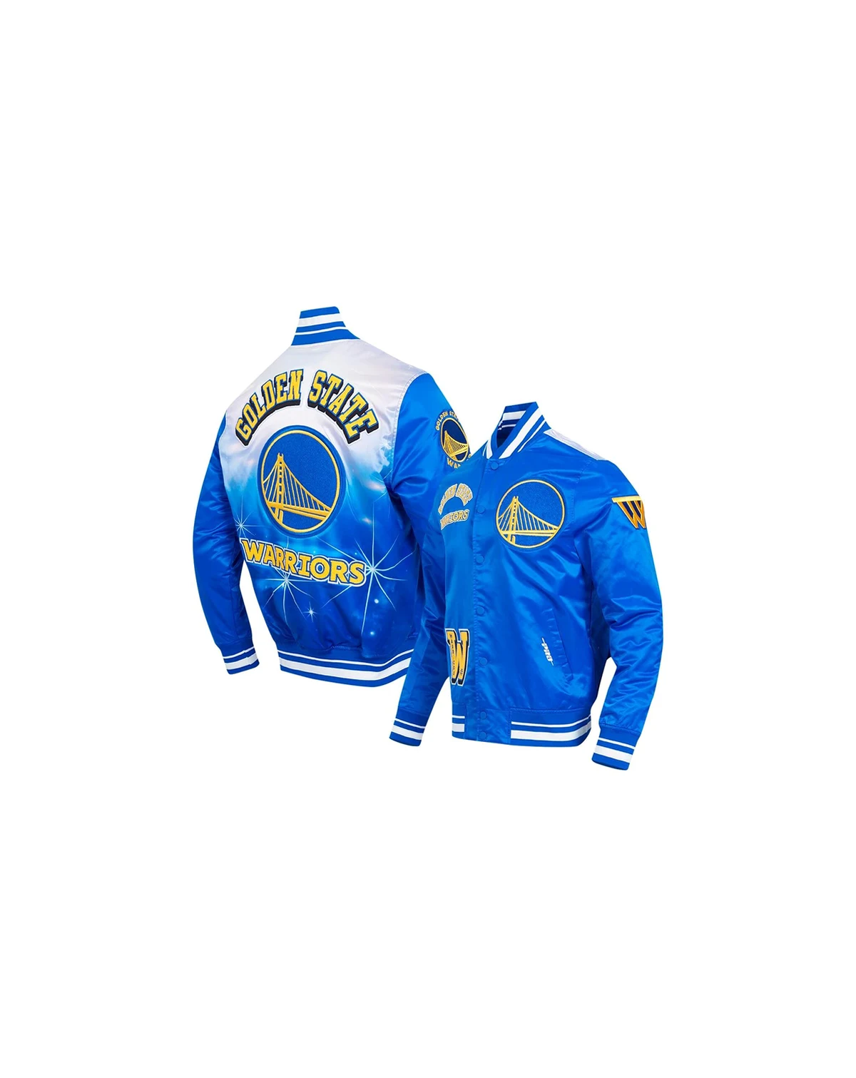 Men's Royal Golden State Warriors Sublimated Satin Full-Snap Jacket