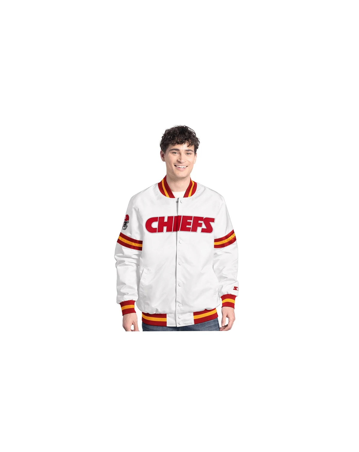 Men's White Kansas City Chiefs Scout Full-Snap Varsity Jacket