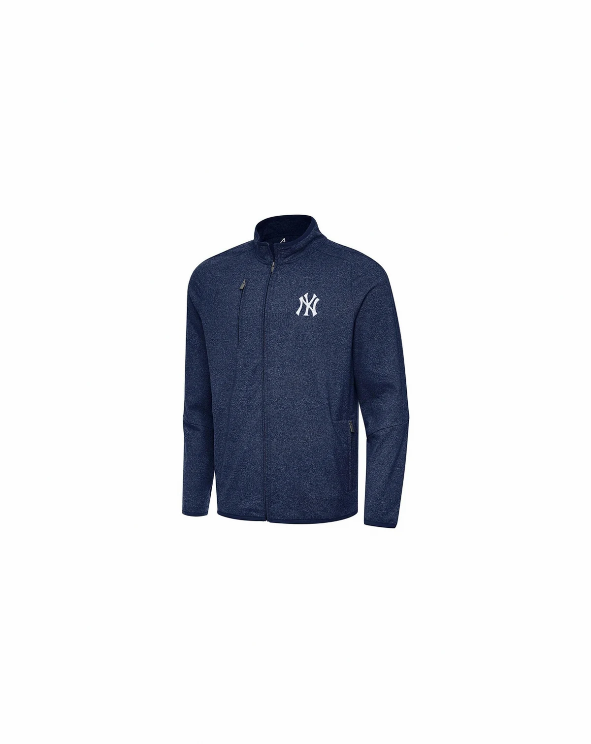 Men's Heather Navy New York Yankees Hold-Up Tri-Blend Full-Zip Jacket