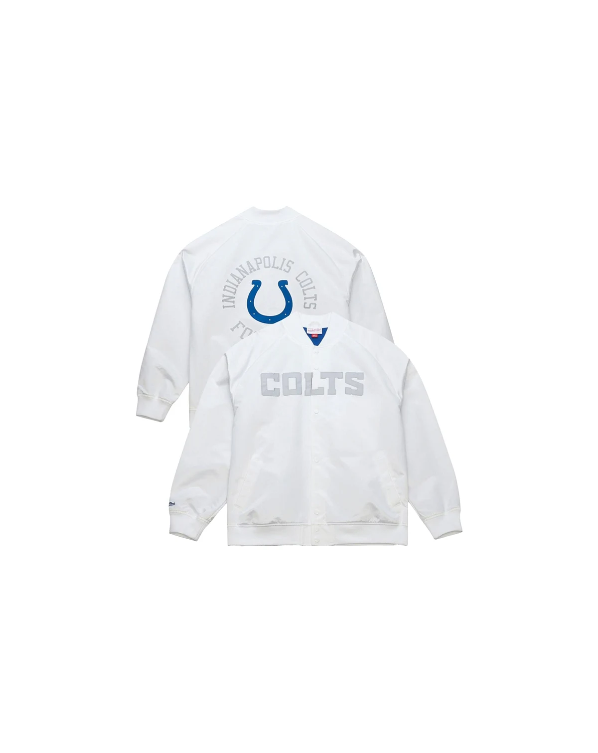 Men's White Indianapolis Colts Double Clutch Raglan Full-Snap Jacket