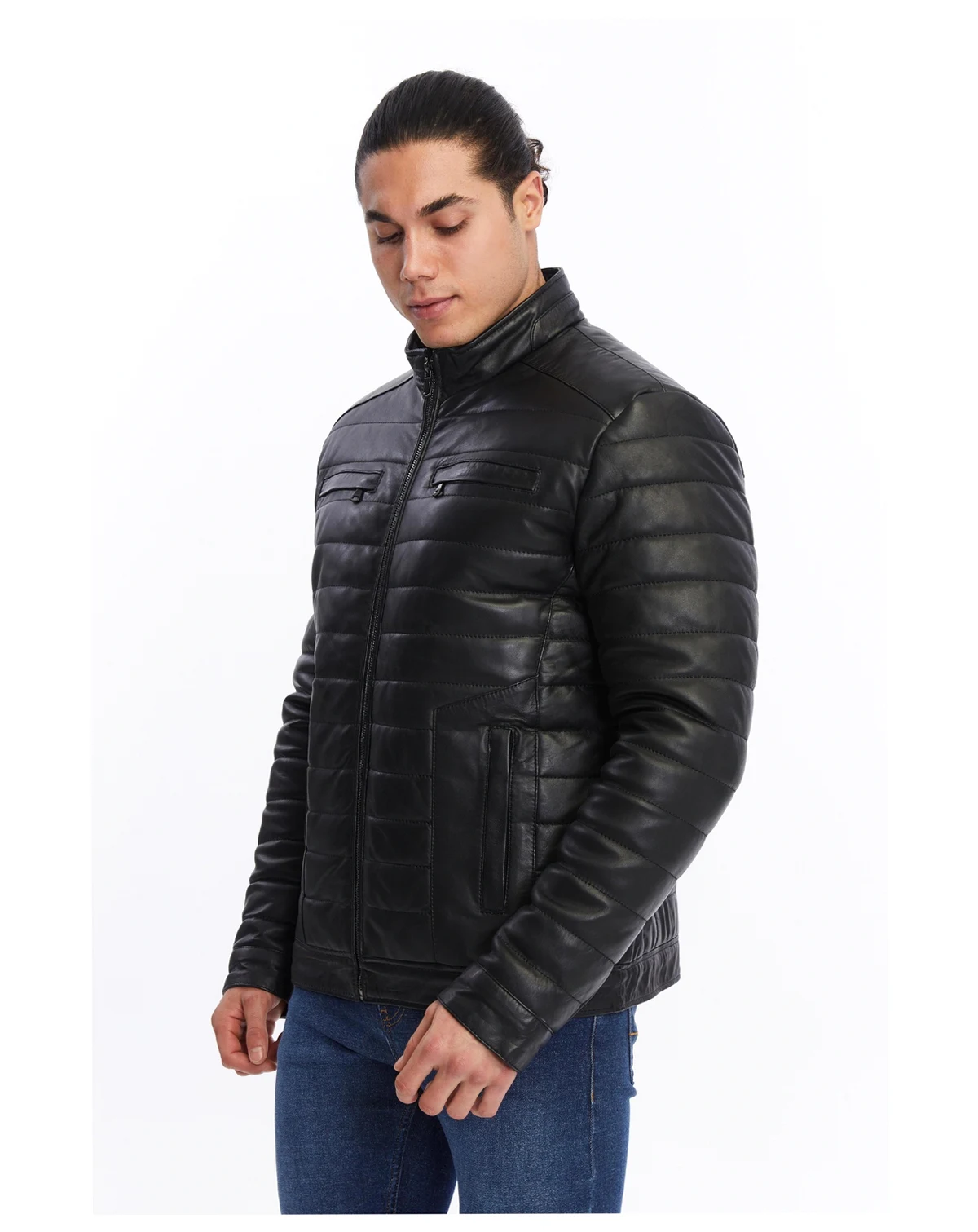 Men's Light Puffer Jacket with Front Pockets