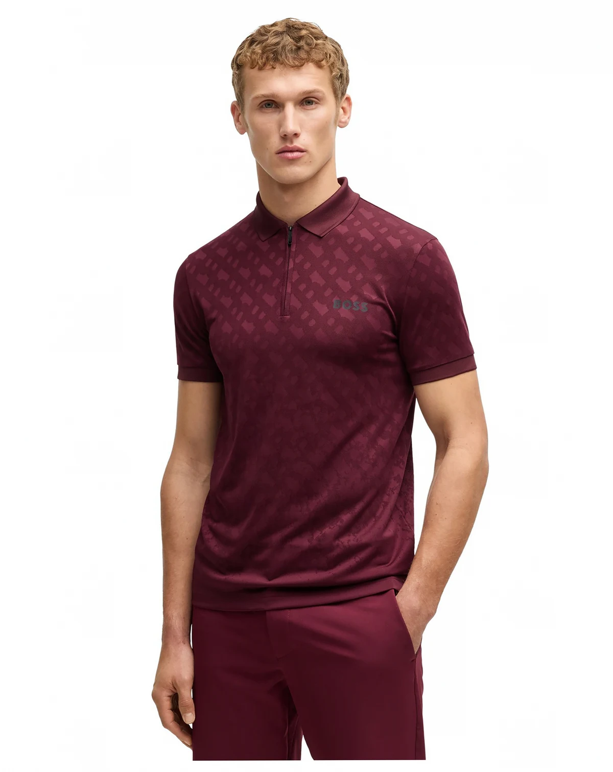 Men's Monogram Jacquard Quick-Dry Polo Shirt