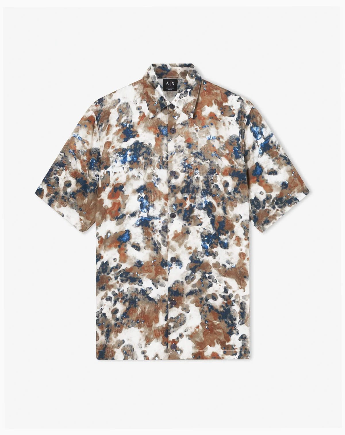 Men's Short Sleeve Silky Printed Button Up Shirt