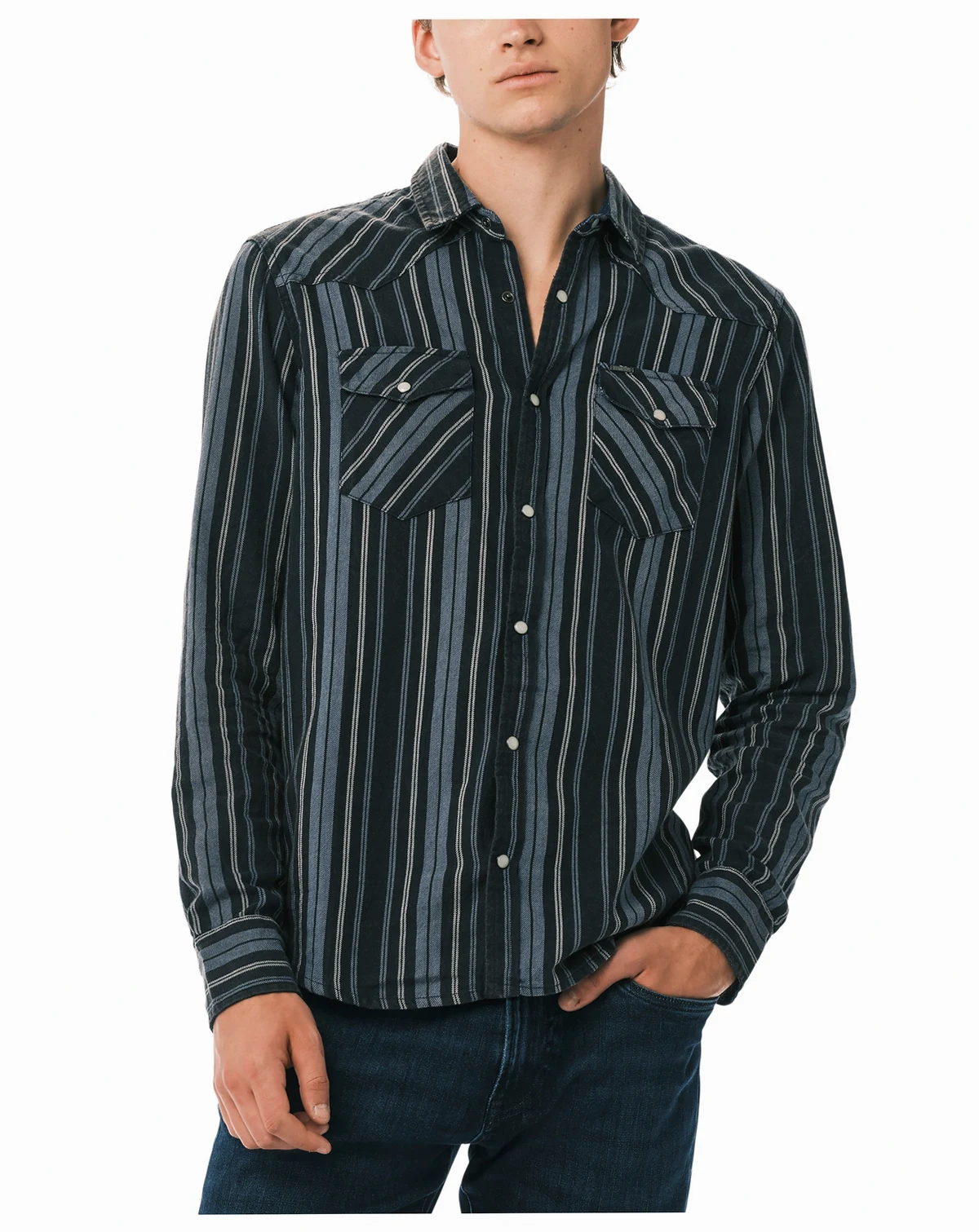 Men's Sierra Striped Western Spread Collar Shirt