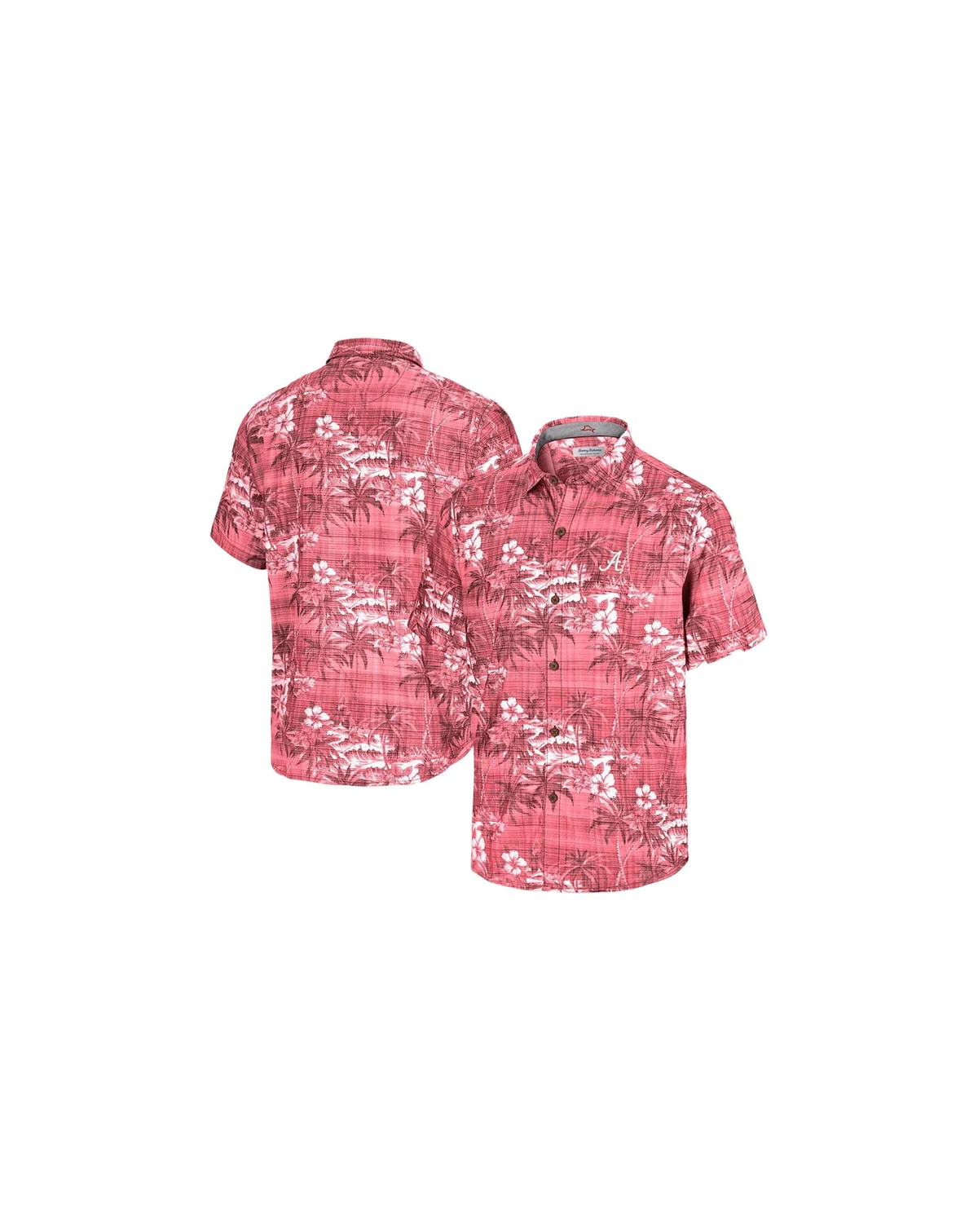Men's Crimson Alabama Crimson Tide Coconut Point Palmetta IslandZone Camp Button-Up Shirt