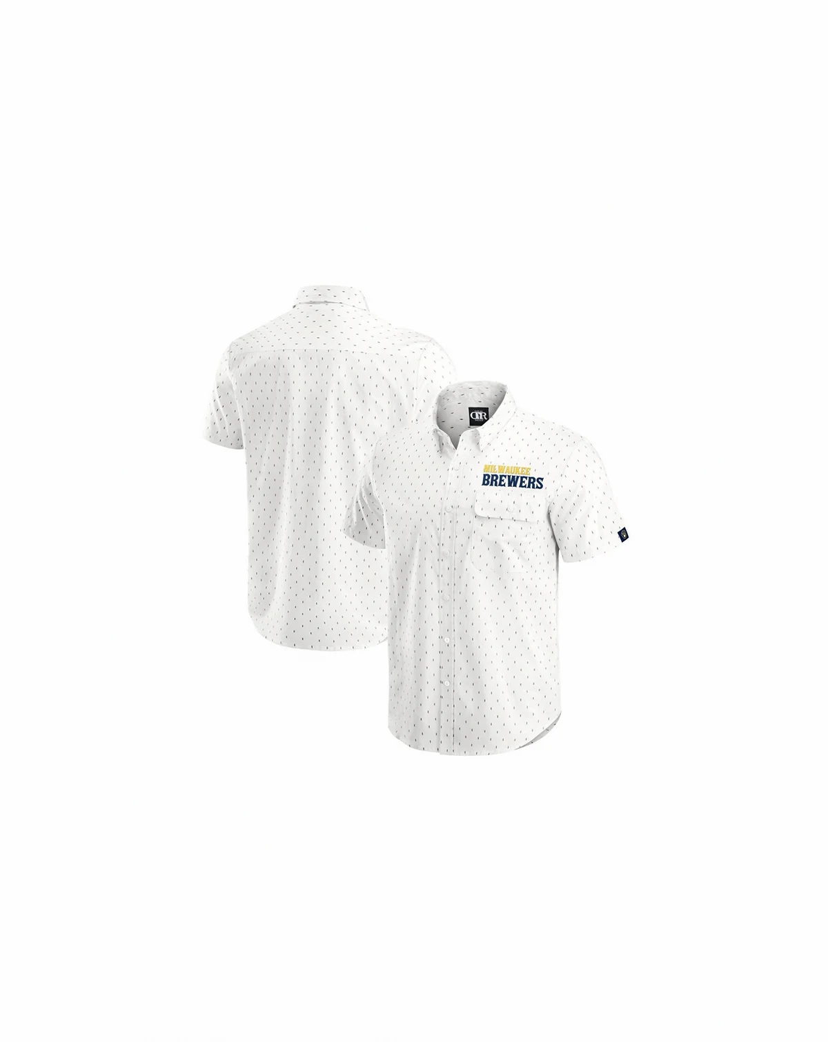 Darius Rucker Collection by Men's Cream Milwaukee Brewers Printed Button-Down Shirt