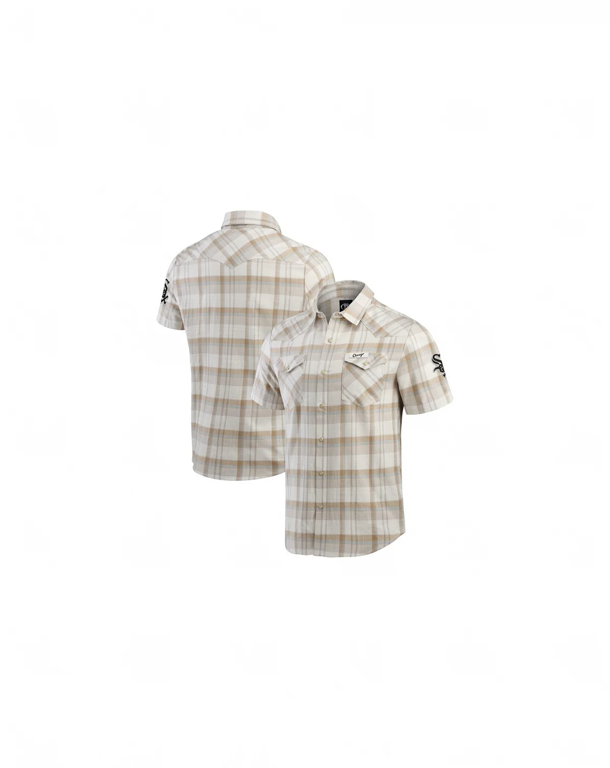 Men's Gray Chicago White Sox Plaid Full-Snap Shirt