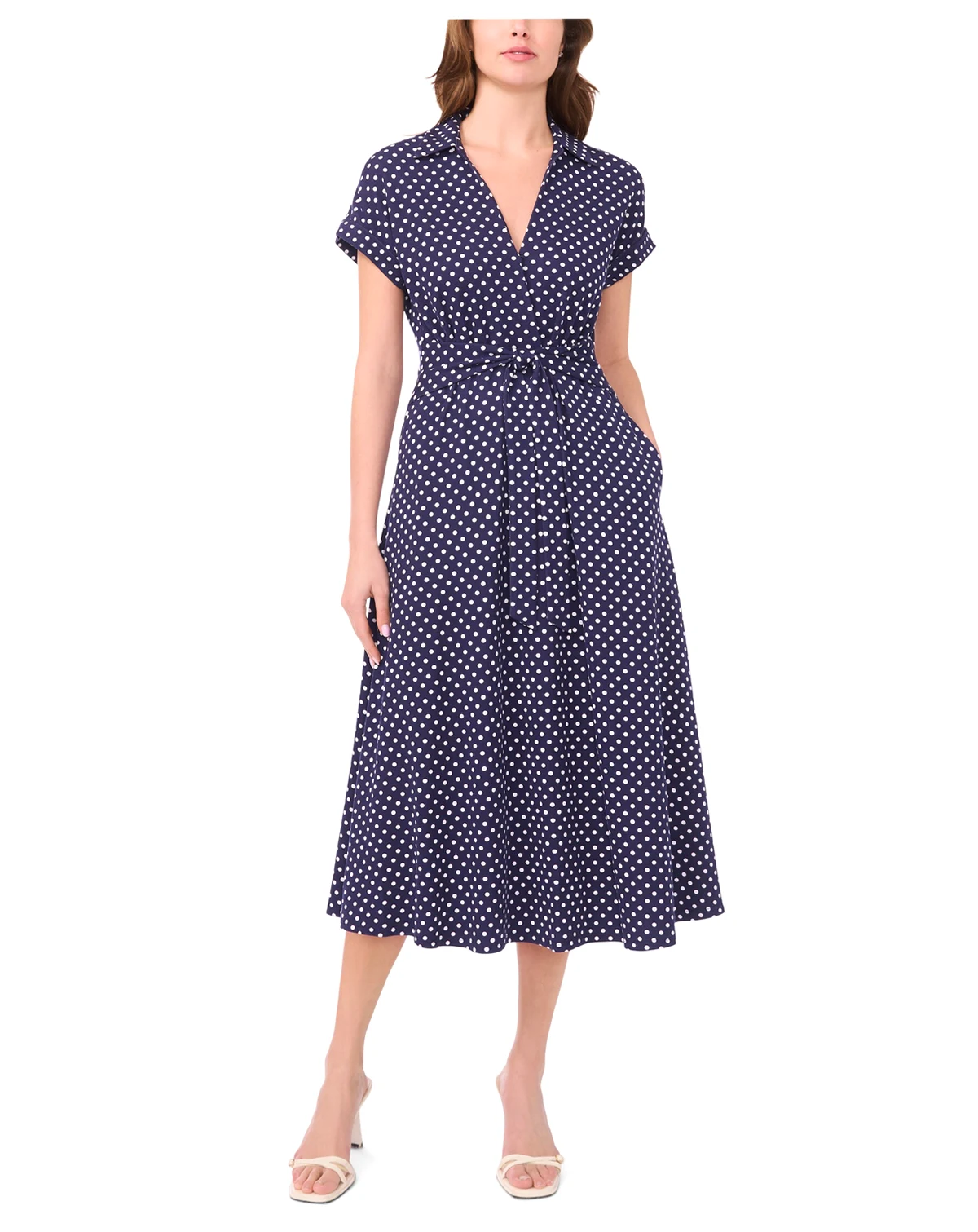 Women's Polka-Dot Midi Dress