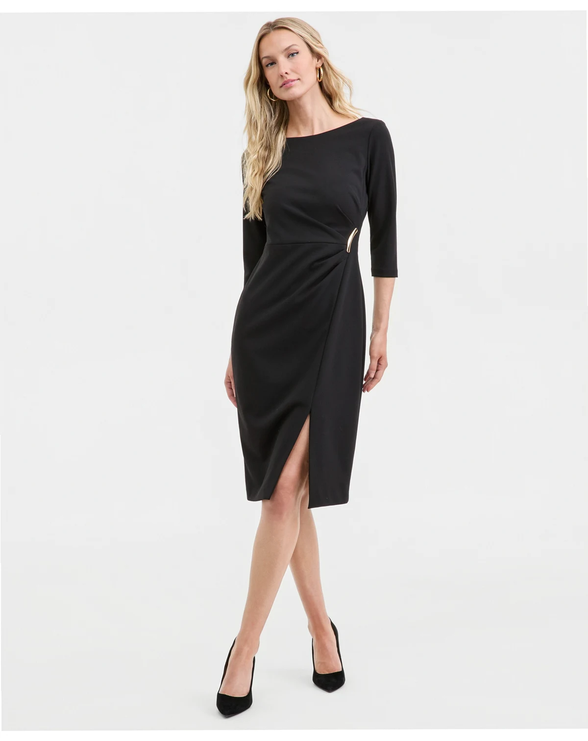 Women's Embellished Pleated-Side Dress