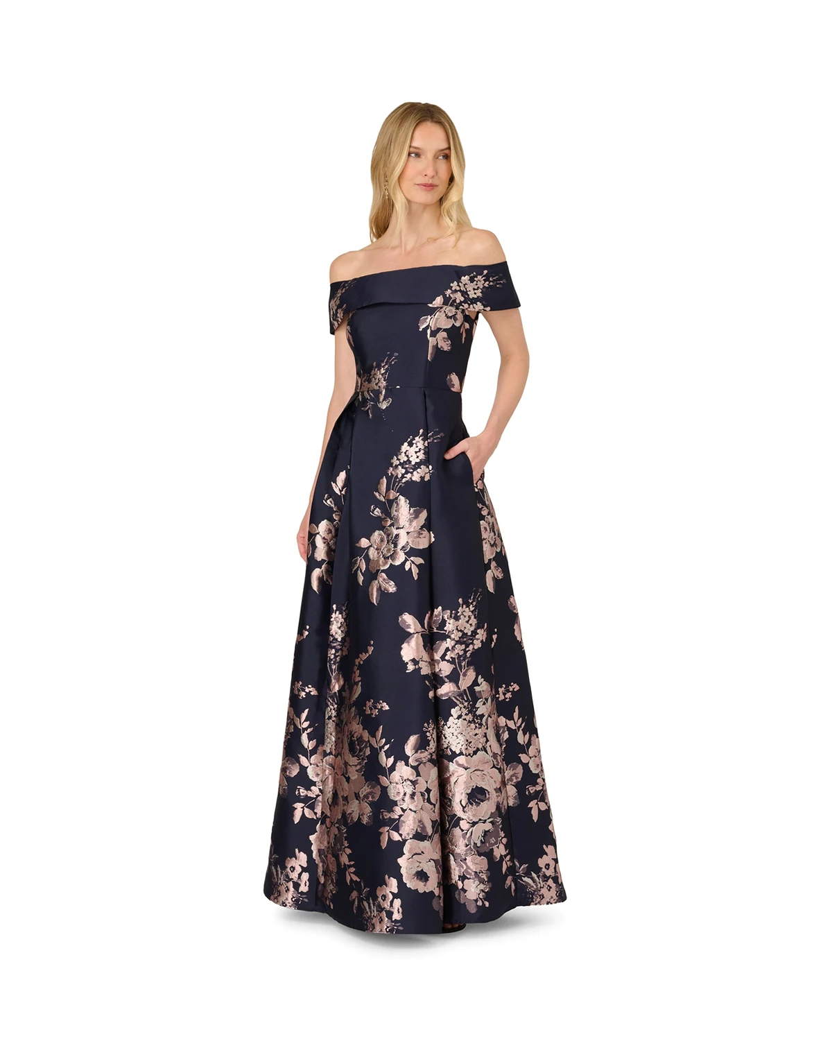 Women's Floral Print Off-The-Shoulder Dress