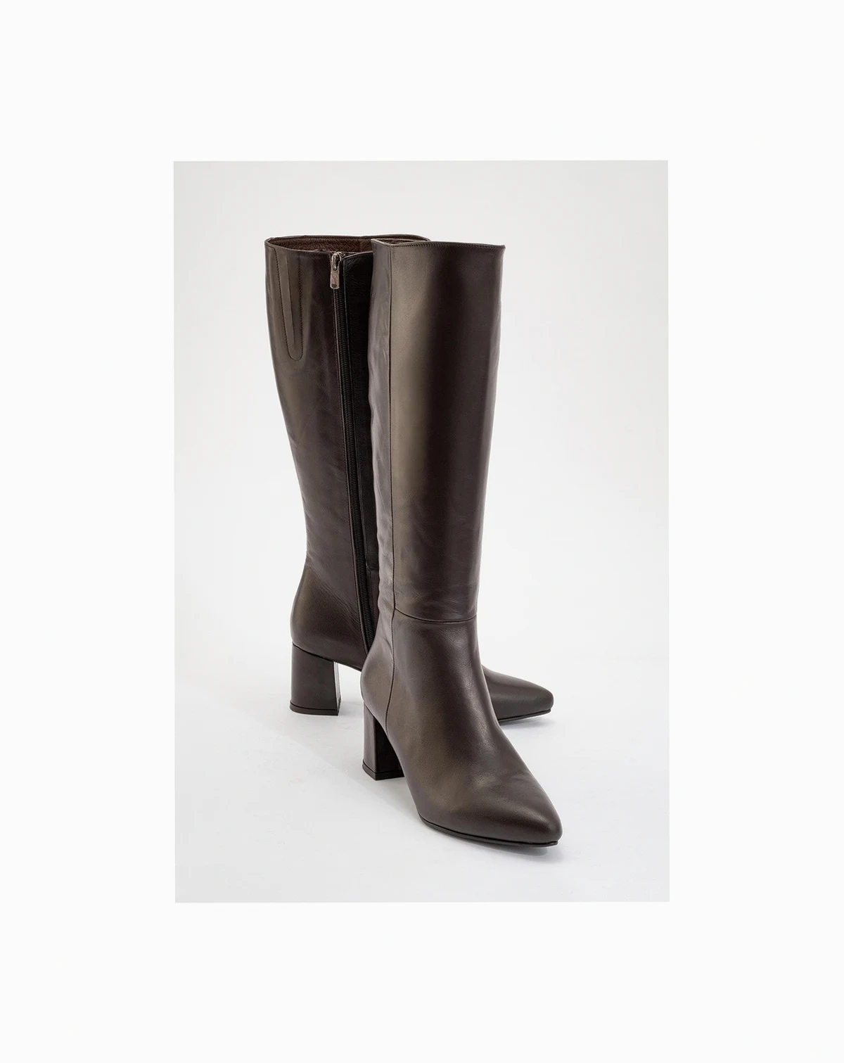 Sejas Leather Block Heel Knee-High Boot (Women)
