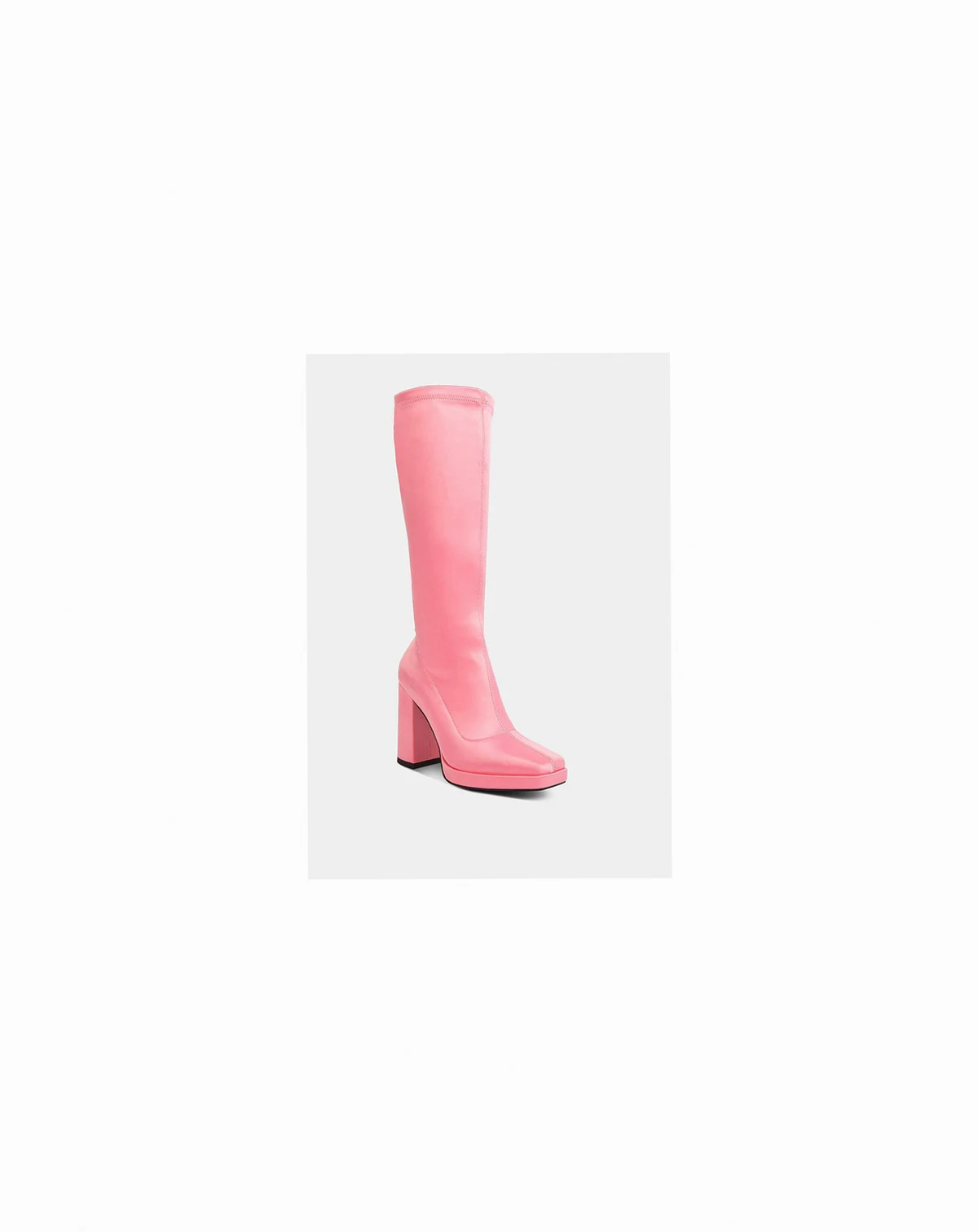 Womens PRESTO Pink Stretchable Satin Long Boot
