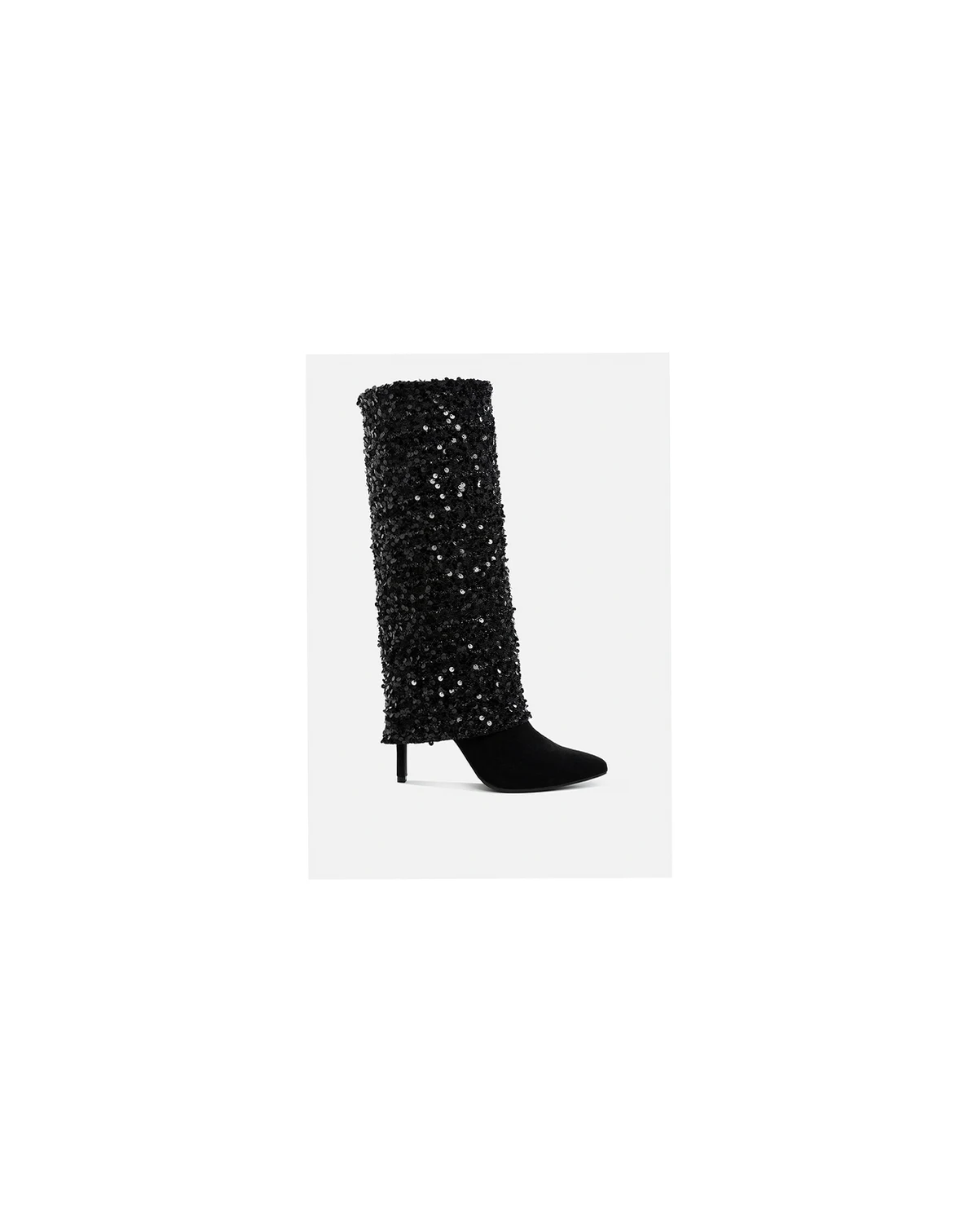 Womens Sin City Sequinned Fold-Over Calf Boots