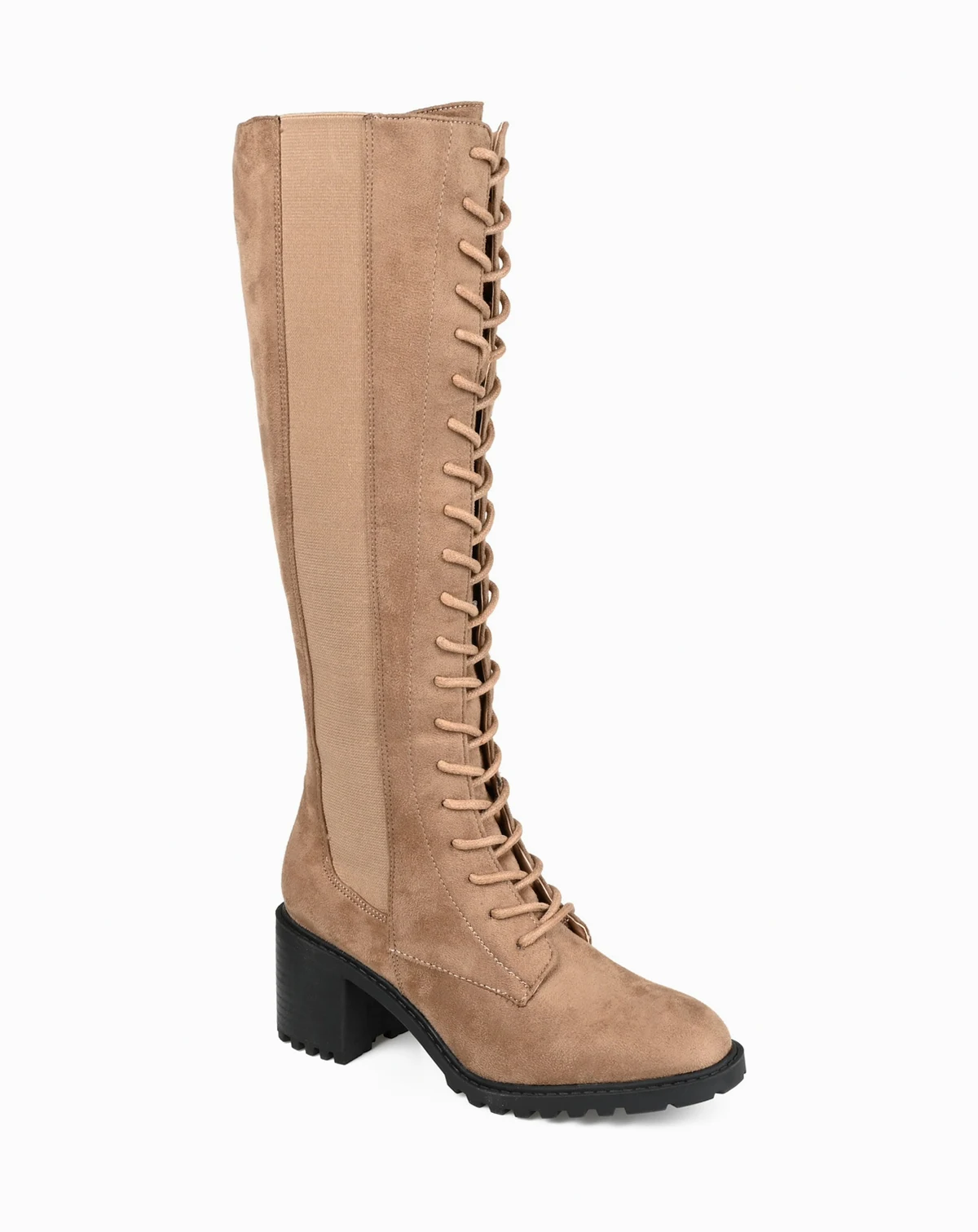 Women's Jenicca Extra Wide Calf Lug Sole Lace Up Knee High Boots