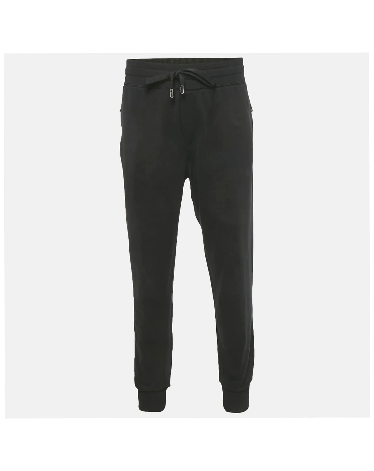 Men's Black Cotton Logo Plaque Sweatpants
