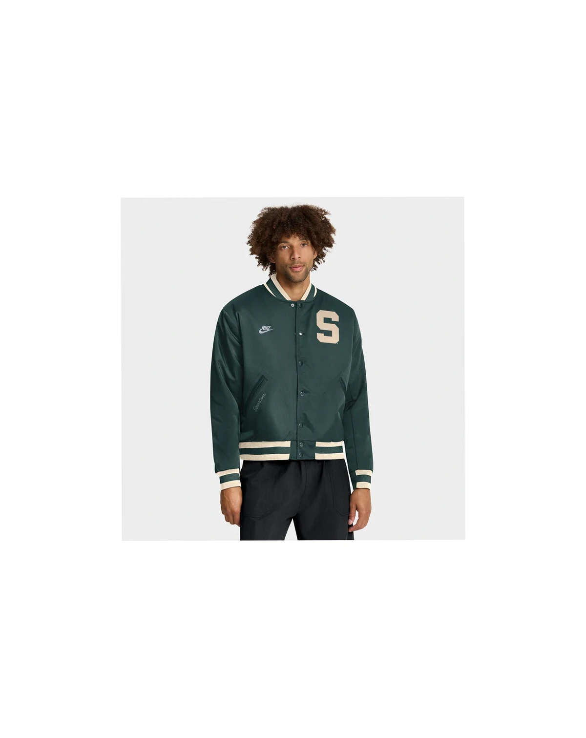 Men's Green Michigan State Spartans Legacy Full-Snap Bomber Jacket