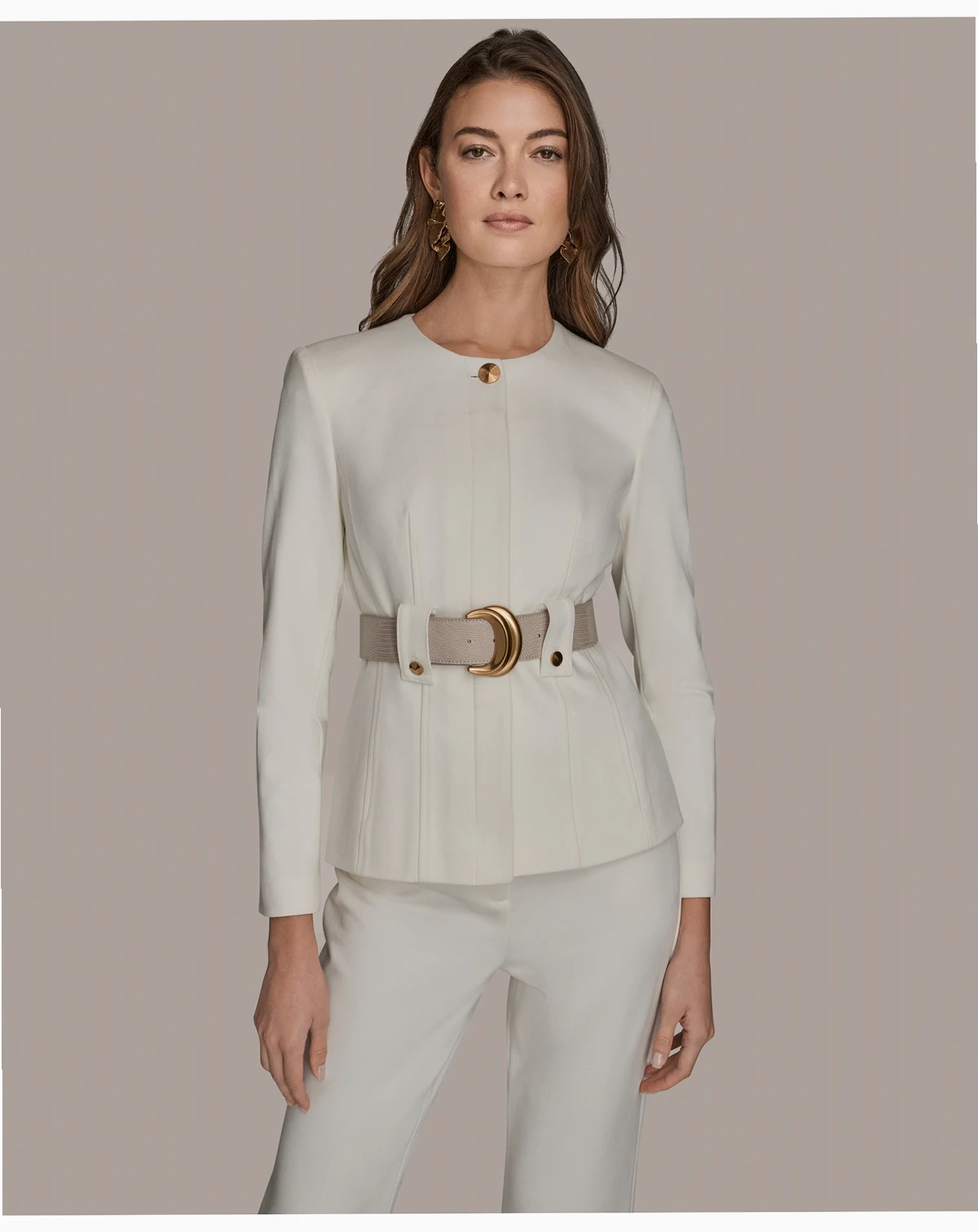 Women's Belted One-Button Jacket