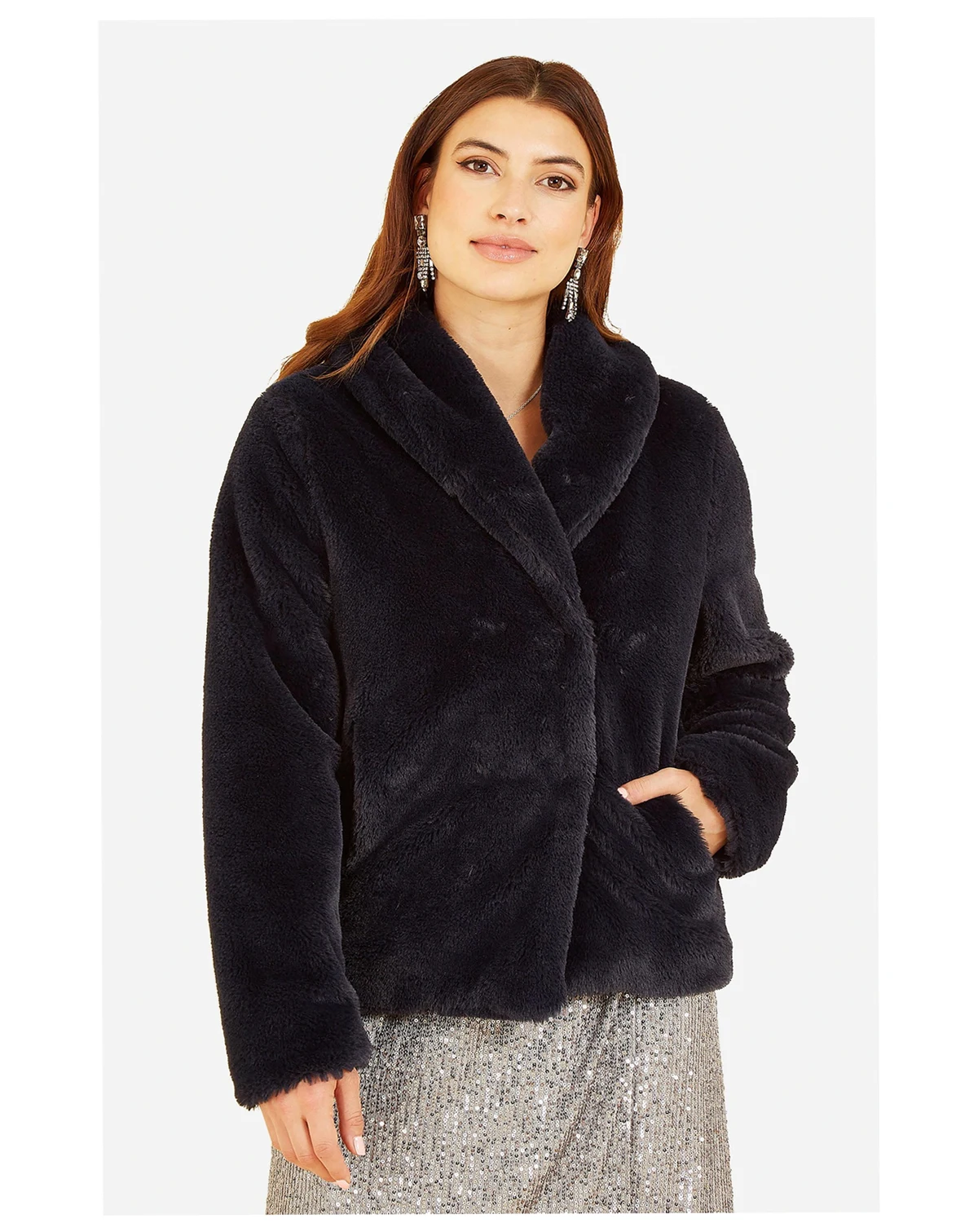 Women's Stylish Faux Fur Wrap Coat for Special Occasions
