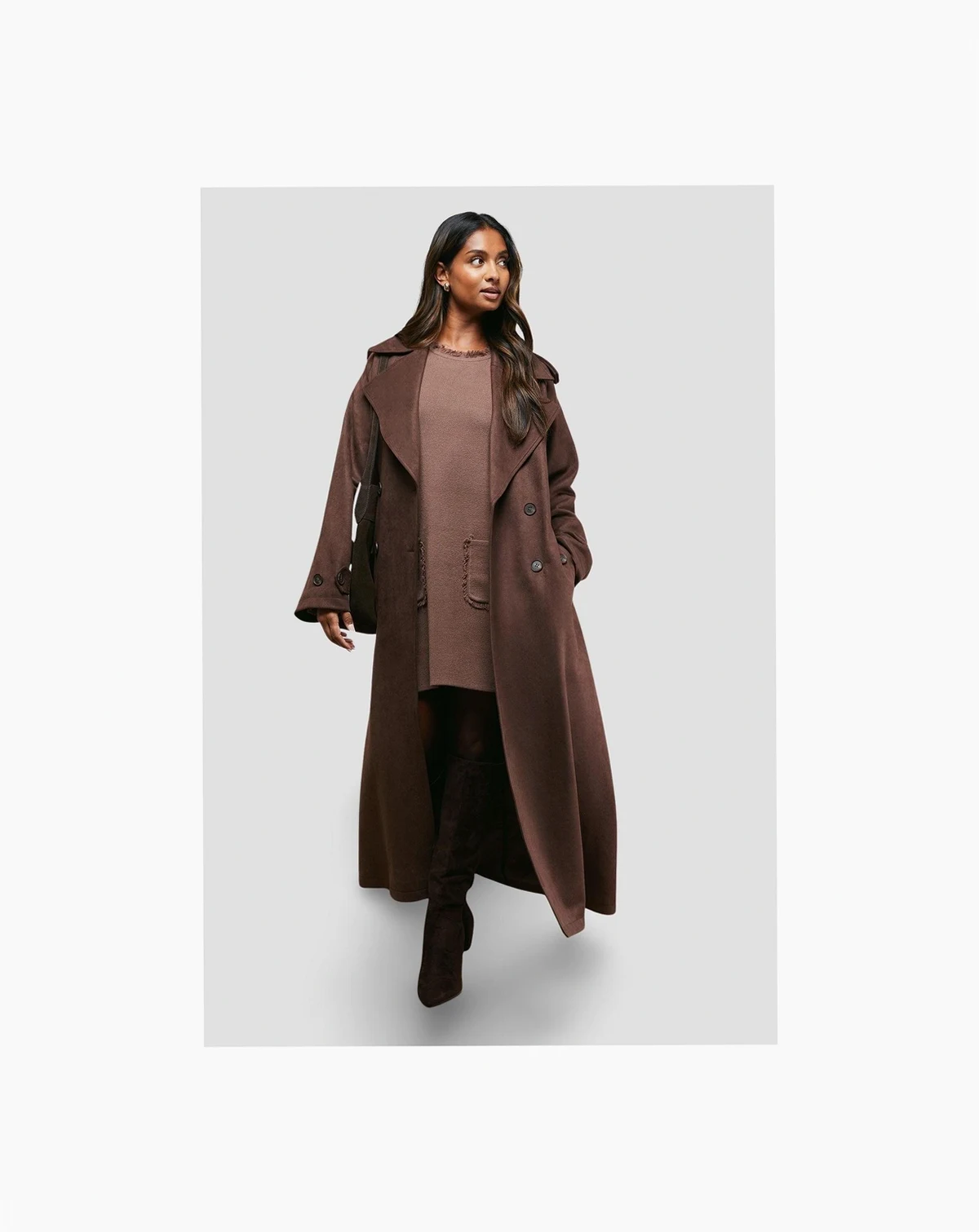 Women's Cuff Detail Belted Coat