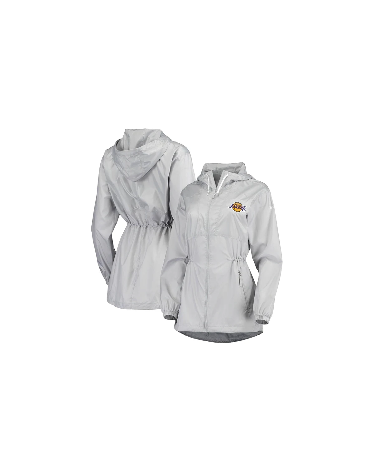 Women's Gray Los Angeles Lakers Flashback Full-Zip Jacket
