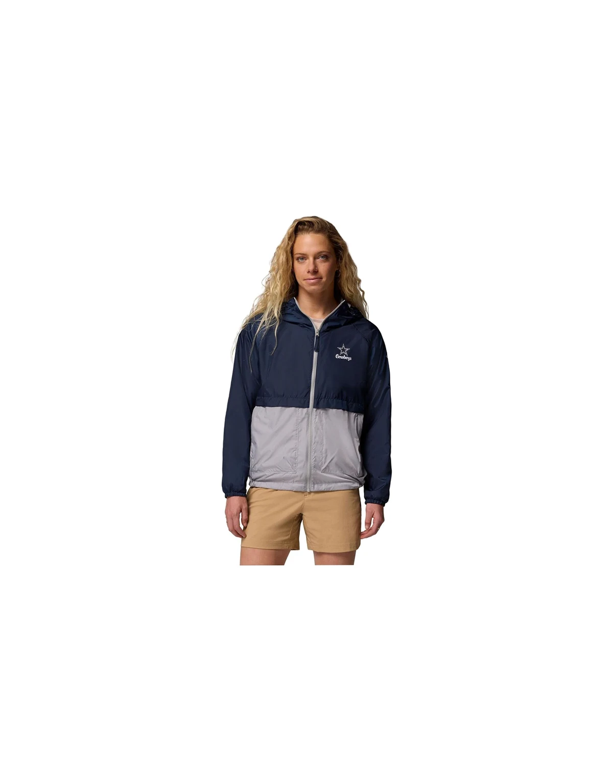 Women's Navy/Gray Dallas Cowboys Spire Hoodie Windbreaker Jacket