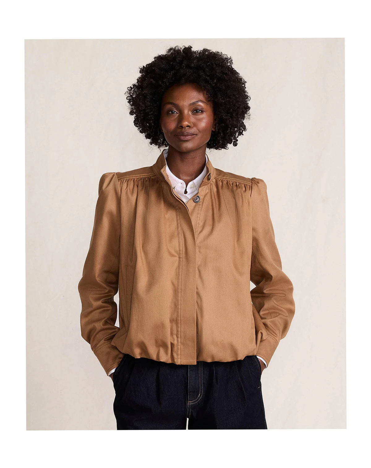 Women's Drapey Twill Bubble Hem Jacket