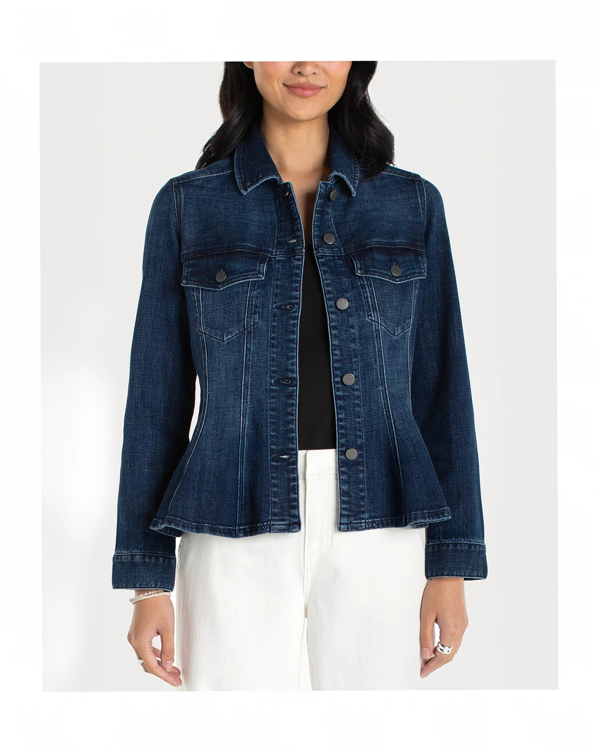 Women's Fit and Flare Trucker Denim Collar Jacket